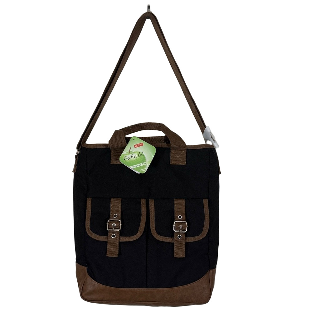 SACHI Black and Brown Insulated Tote SKU1218